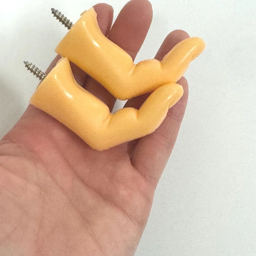 Vintage plastic wall screw mount hook sets